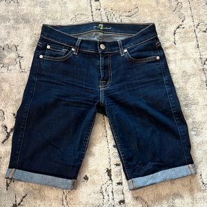 7 For All Mankind Bermuda Jean Shorts Size 25